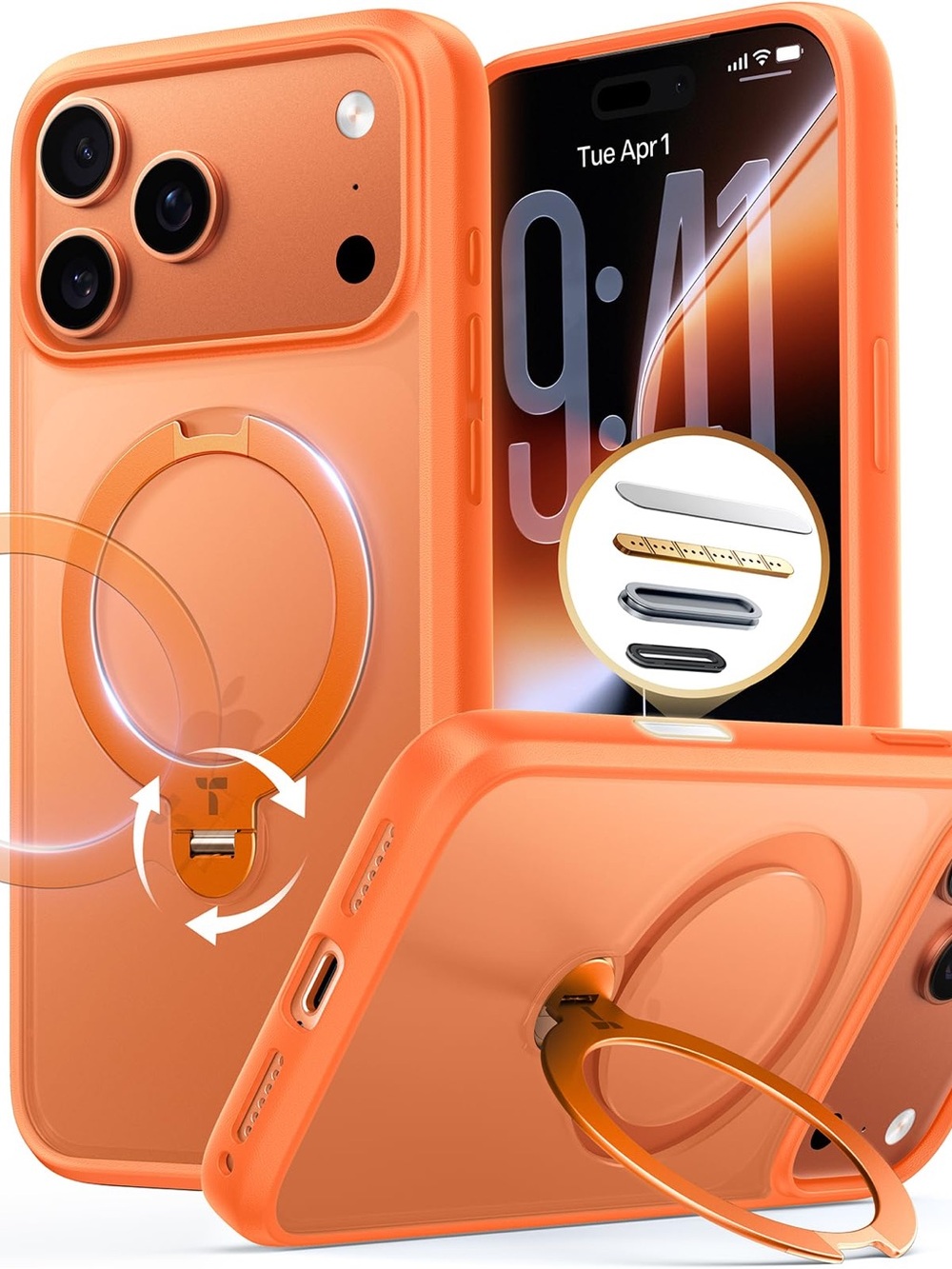 TORRAS Q3 Spin For IPhone 17 Pro Max With 360 Magnetic Stand Cosmic Orange New